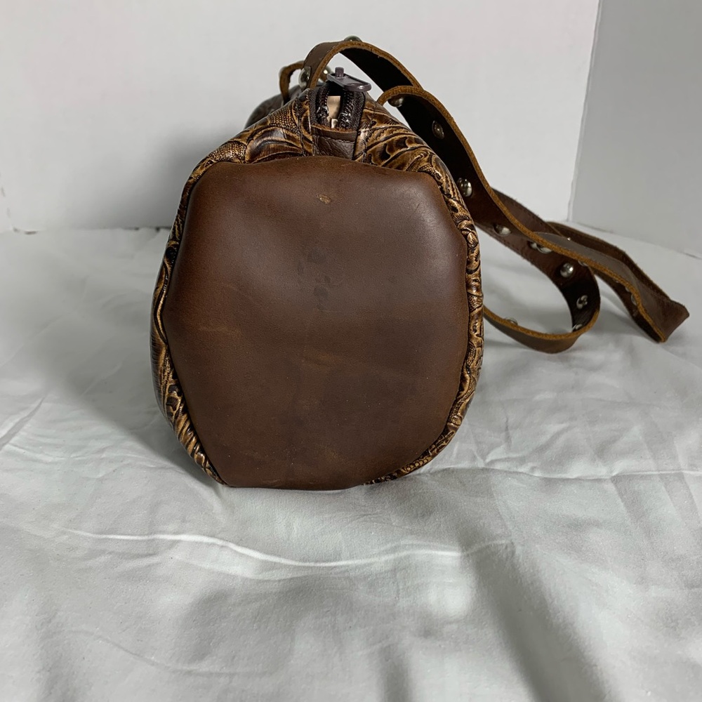 Harley-Davidson Vintage Tooled Brown Leather Shoulder Bag - Picture 5 of 8